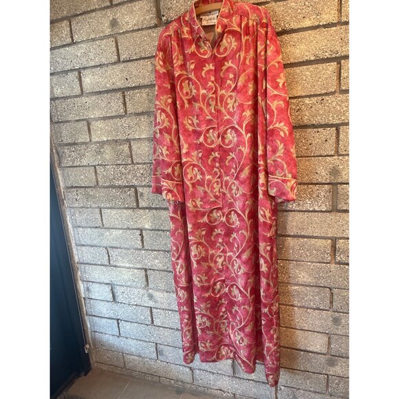 Mary McFadden Saks Fifth Avenue Vintage Velvet Floral Maxi Dress M - Picture 2 of 9